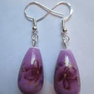 Wow Wonderful Flower Decoration Charming lilacCeramic Waterdrop Elegant Earrings