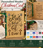 Christian Wooden Christmas Card, Jesus Best Gift Ever, Cross Keyring, Personalis