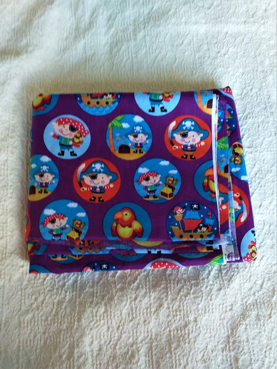 3 Metres Pirate Fabric - Cotton remnant