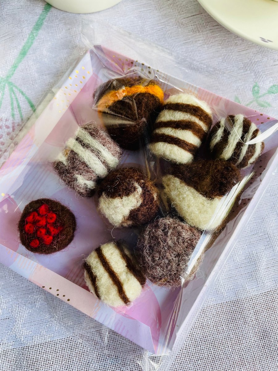 Needle felted chocolate selection