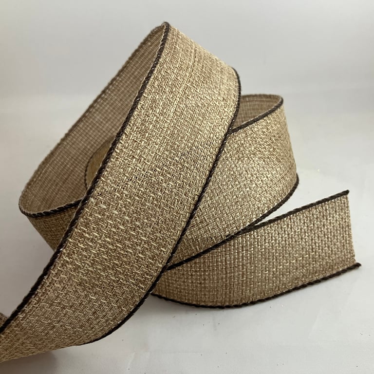 Wire edged woven ribbon