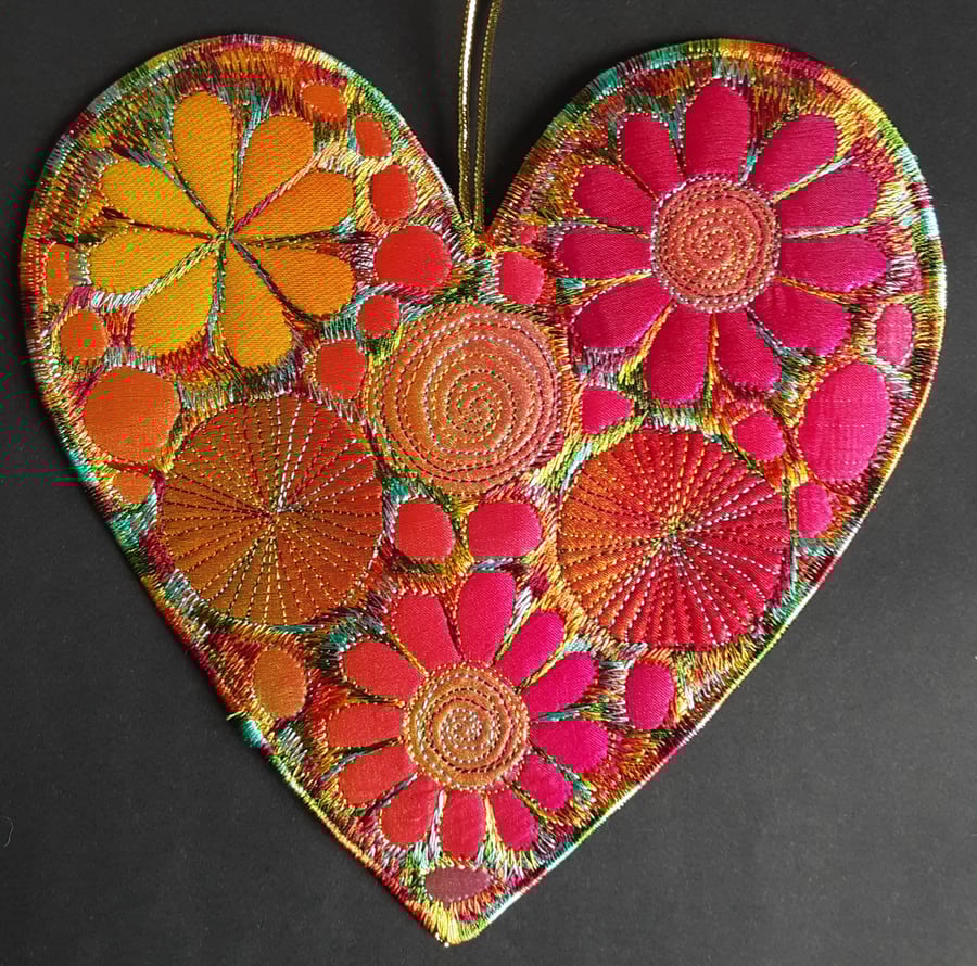 Multicoloured Heart Hanging Decoration 