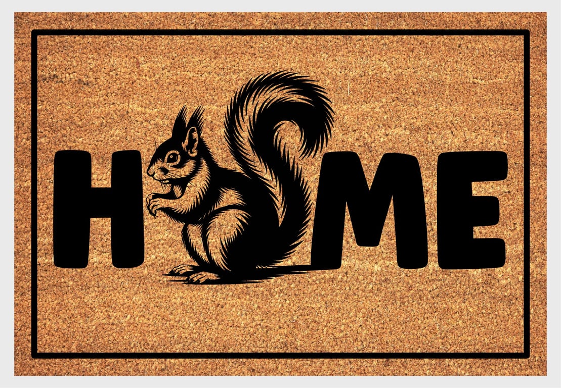 Squirrel Home Door Mat No.1 - Squirrel Welcome Mat - 3 Sizes