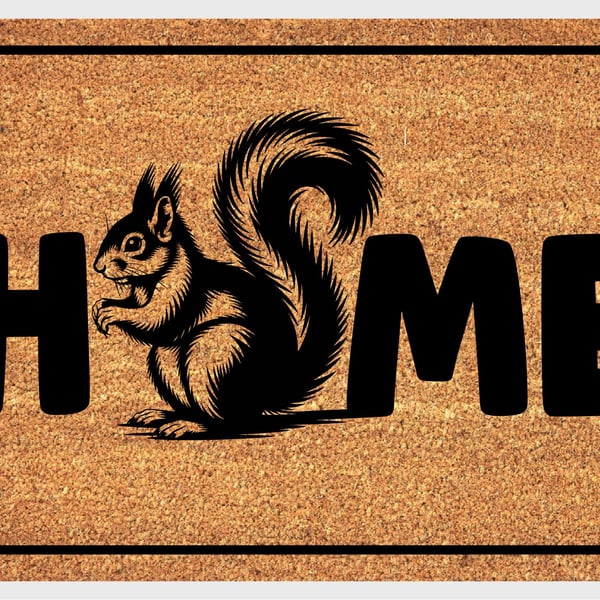 Squirrel Home Door Mat No.1 - Squirrel Welcome Mat - 3 Sizes