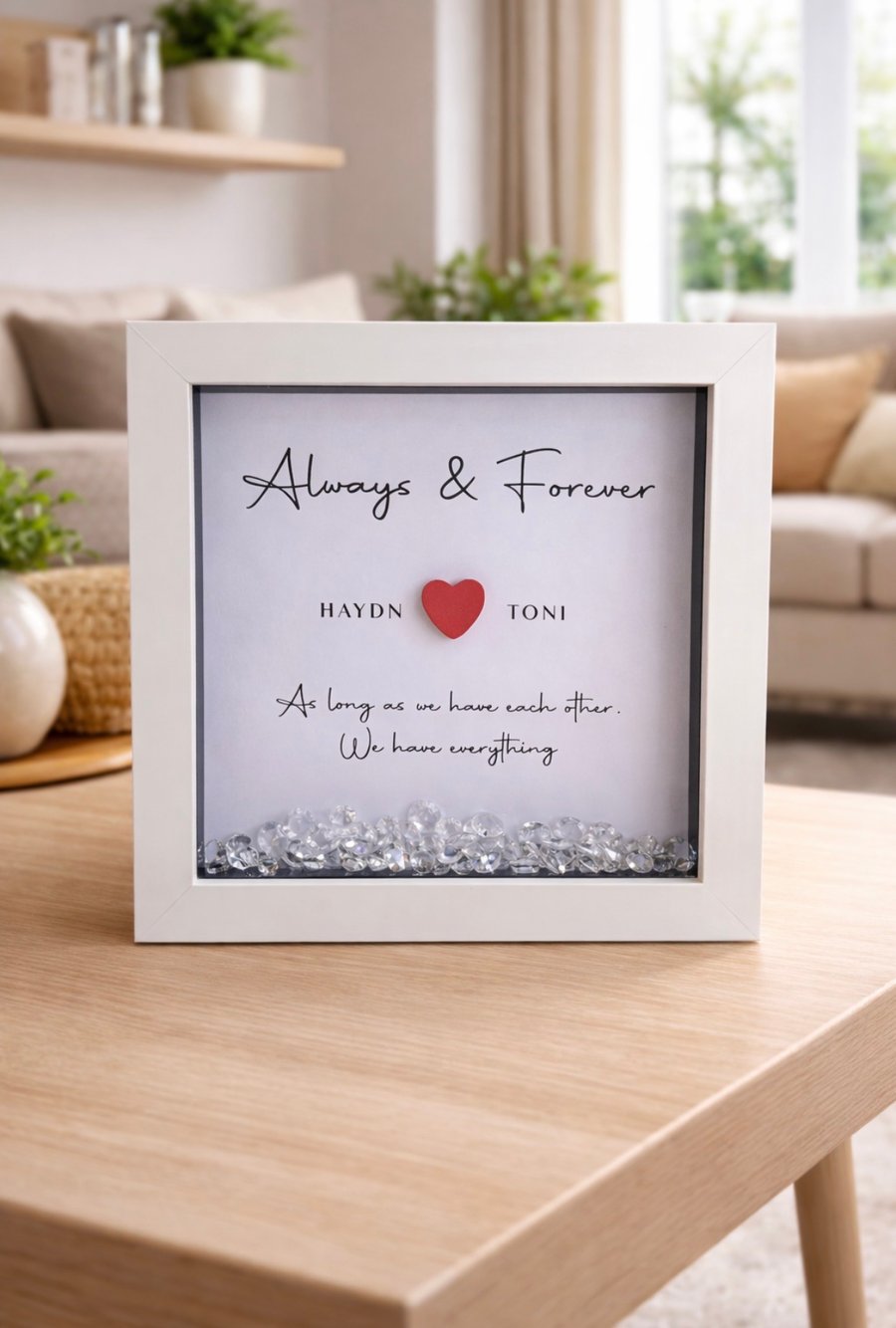 Personalised Always And Forever box frame 
