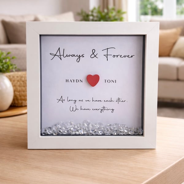 Personalised Always And Forever box frame 