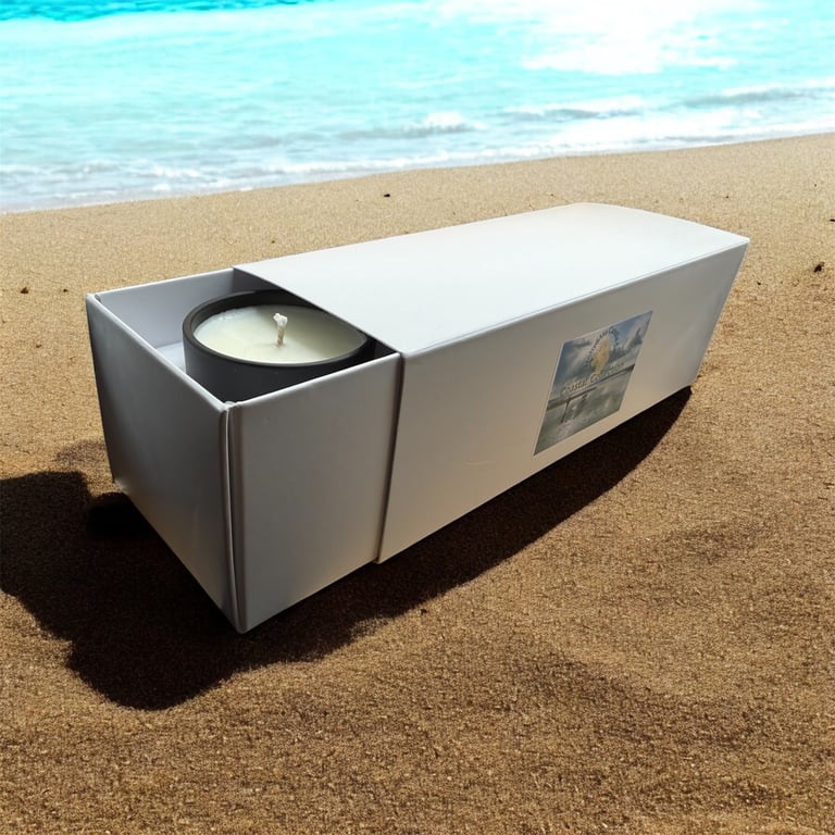 Coastal Collection Candle Gift Set, 3 Votive Candles in Matt Black Jars