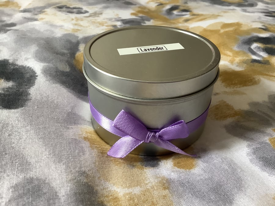 Handmade Scented Lavender Tinned Candle with Lid