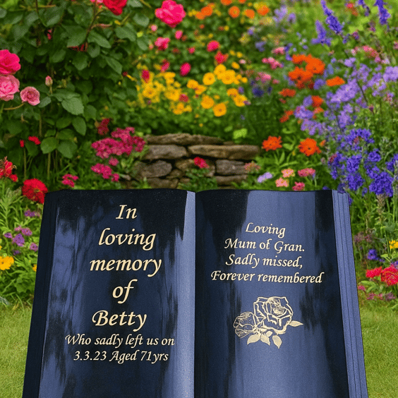 Memorial Grave Marker Grave Stone Headstone Flat Headstone Open Book Bible 