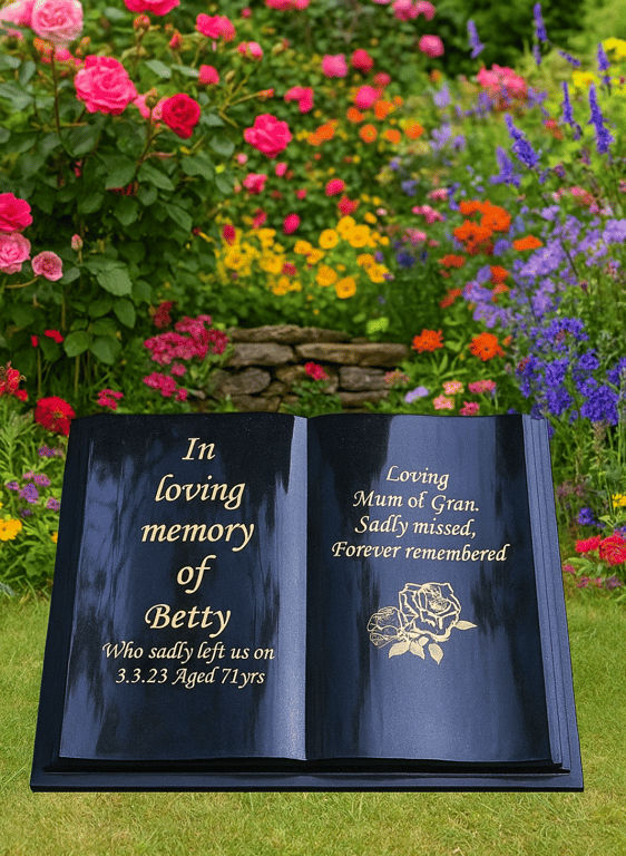 Memorial Grave Marker Grave Stone Headstone Flat Headstone Open Book Bible 