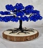Small Wire Tree with Blue Foliage on a Wooden Base - Image 9
