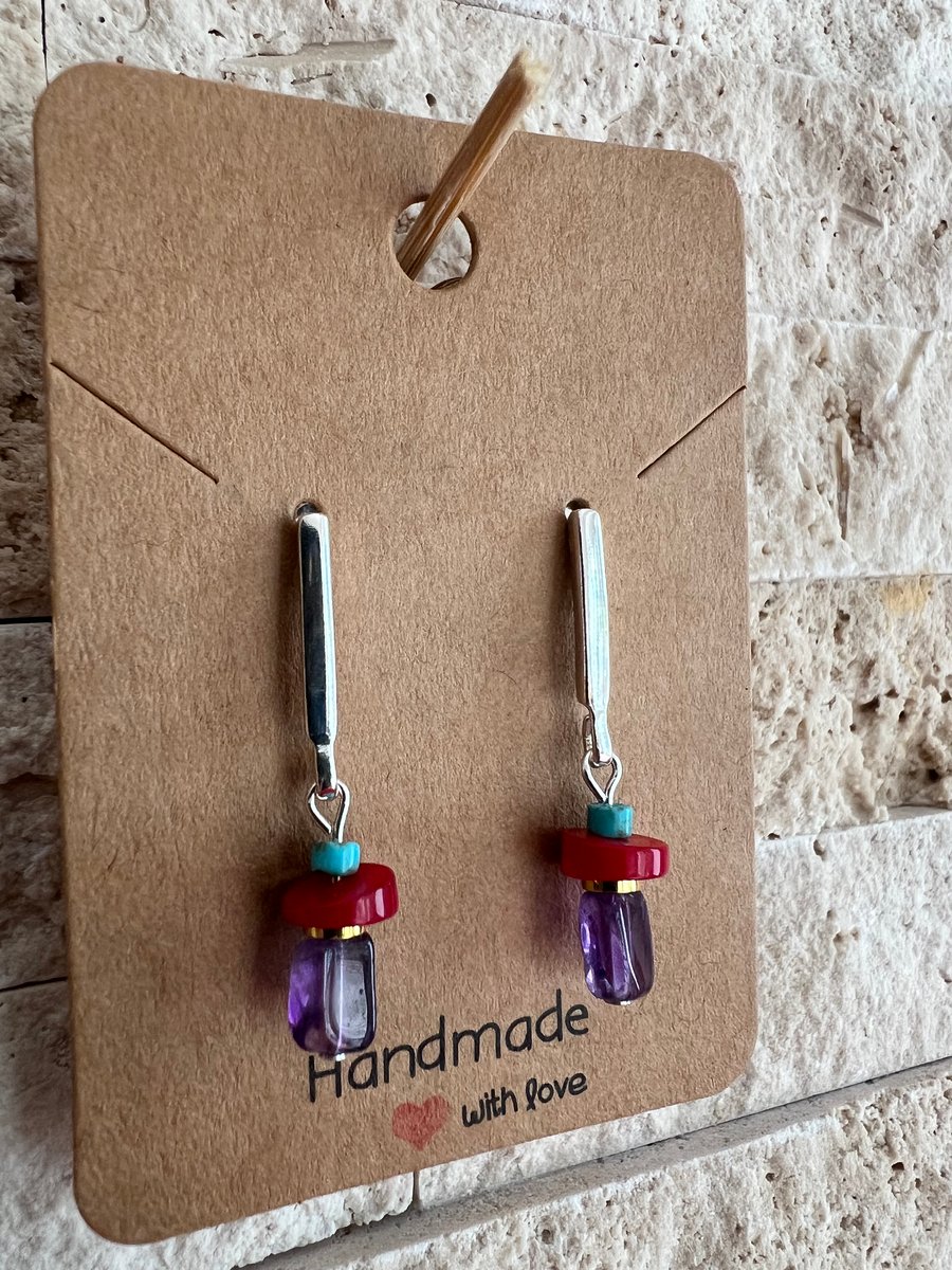 Sterling silver stick earrings 