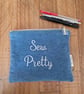 Handmade 'Sew Pretty' Upcycled Denim Zipped Purse - Image 2