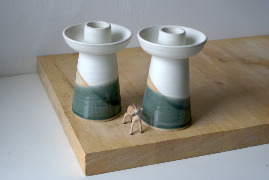SALE - Handmade ceramic candlestick holder