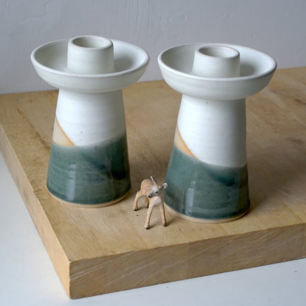 SALE - Handmade ceramic candlestick holder