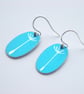 Dandelion oval earrings in teal - Image 2