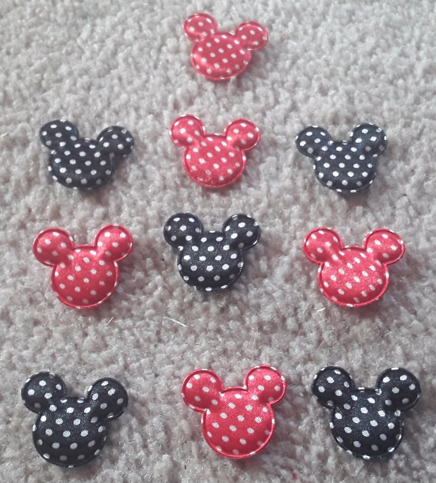 Mickey Mouse ears Black and red Embelishments