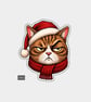 Funny Christmas Sticker Vinyl Xmas Decal For Adults - Cat Face