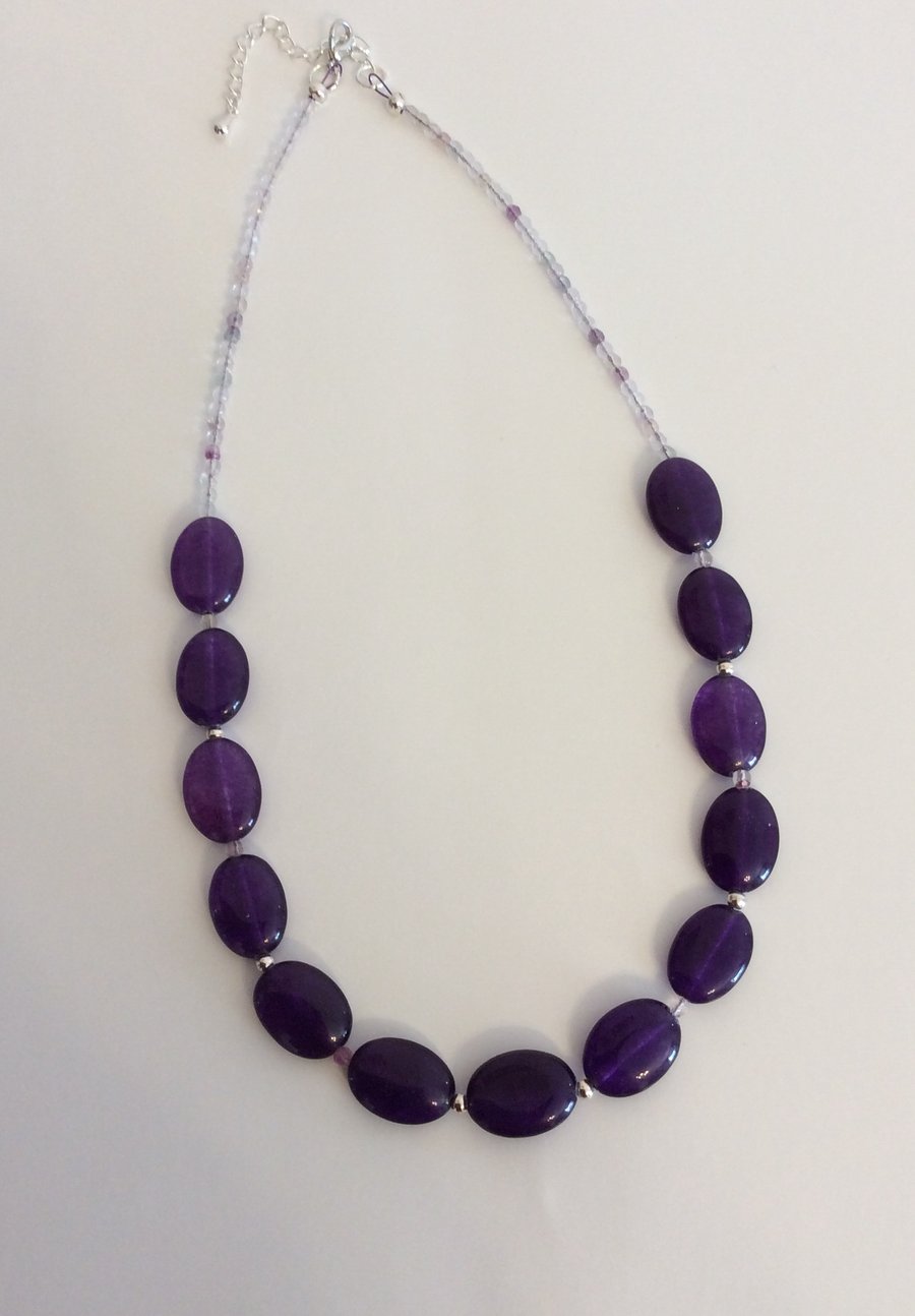 Lovely Purple Quartz & Fluorite Necklace