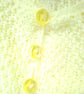 Girl's Knitted White Textured Cardigan with Yellow Daisy Embellishments - Image 4