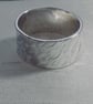 Sterling Silver Ring, Wide, Hammer-textured, size N - Image 2
