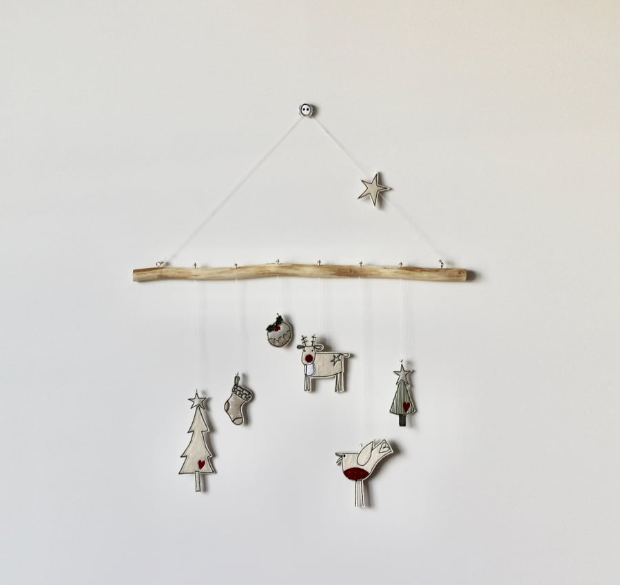 Christmas Designs Suspended from Drift Wood