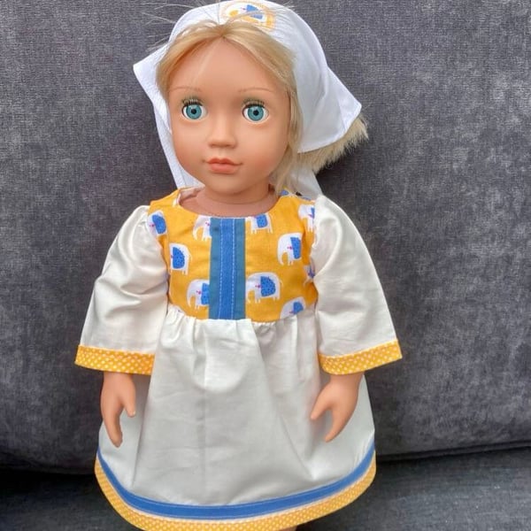Yellow Elephant dress for Baby Born doll