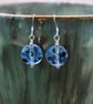 blue frit lampwork glass earrings - Image 3