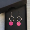 Sale now 7.00 - Pink geometric enamel earrings