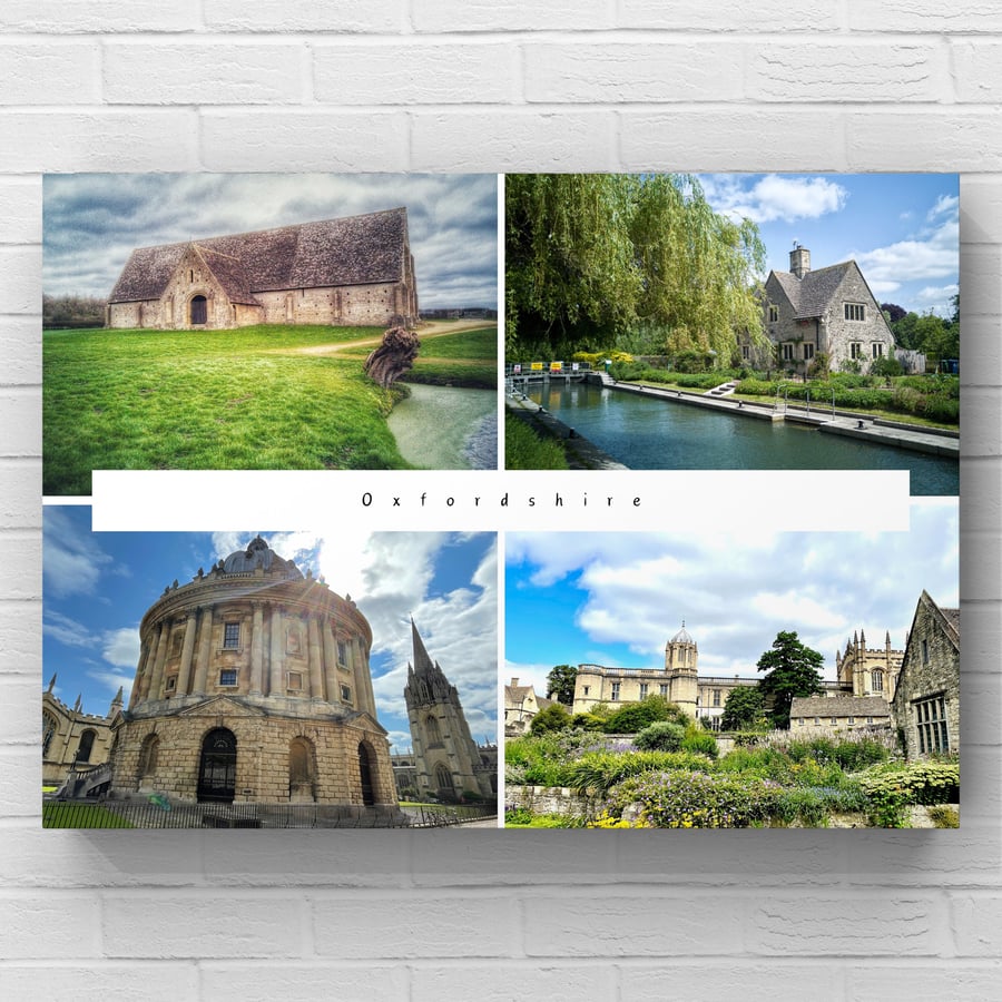 12x8 Inch Gloss Photo Print of Oxfordshire Collage 