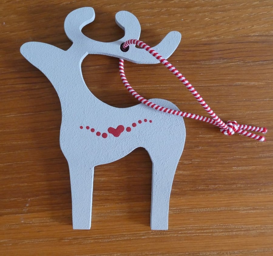 White reindeer hanging decoration
