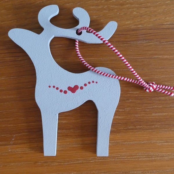White reindeer hanging decoration