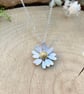 Handmade Gold & Silver Daisy Necklace (silver chain) - Image 6