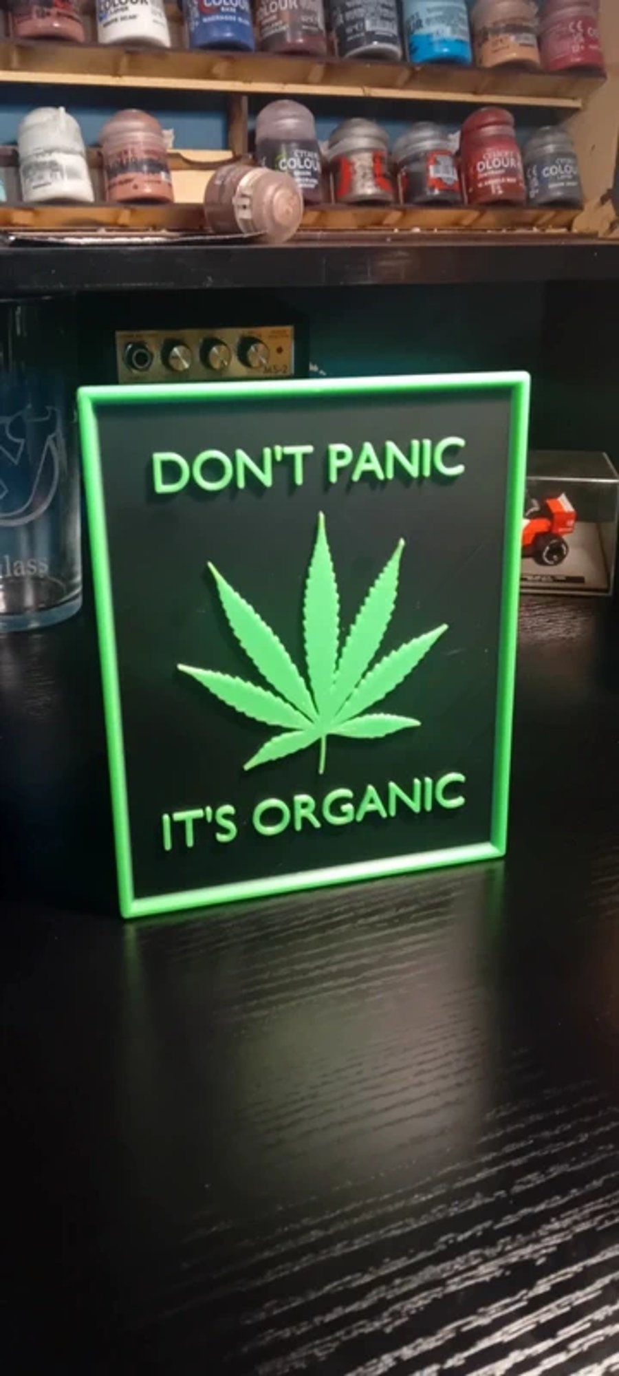 Don't Panic It's Organic 3D Weed Leaf Wall Art Sign Poster