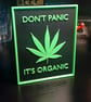Don't Panic It's Organic 3D Weed Leaf Wall Art Sign Poster