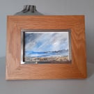 Rainy Ocean with Gulls. Framed Painting. Watercolour