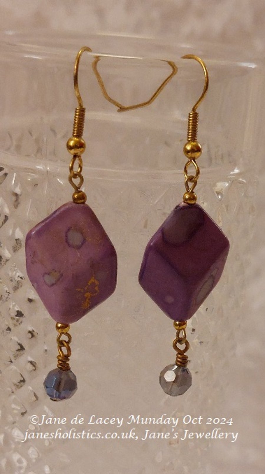 Purple Drop Earrings