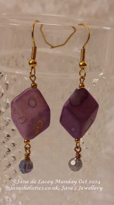 Purple Drop Earrings