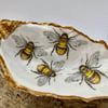Busy little bee decoupaged oyster shell