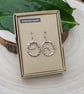 Mismatched Hammered Circle & Oval Dangle Earrings (Sterling Silver) (OOAK) (C) - Image 2