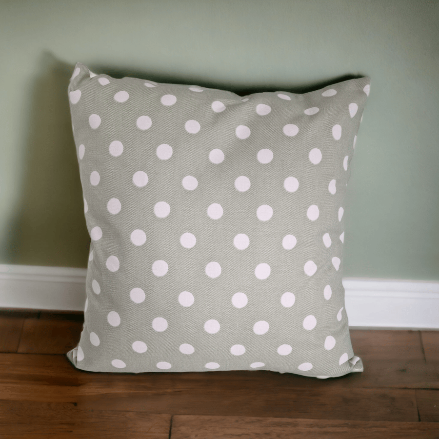 Sage Button spot Handmade Cushion 40 x 40cm 