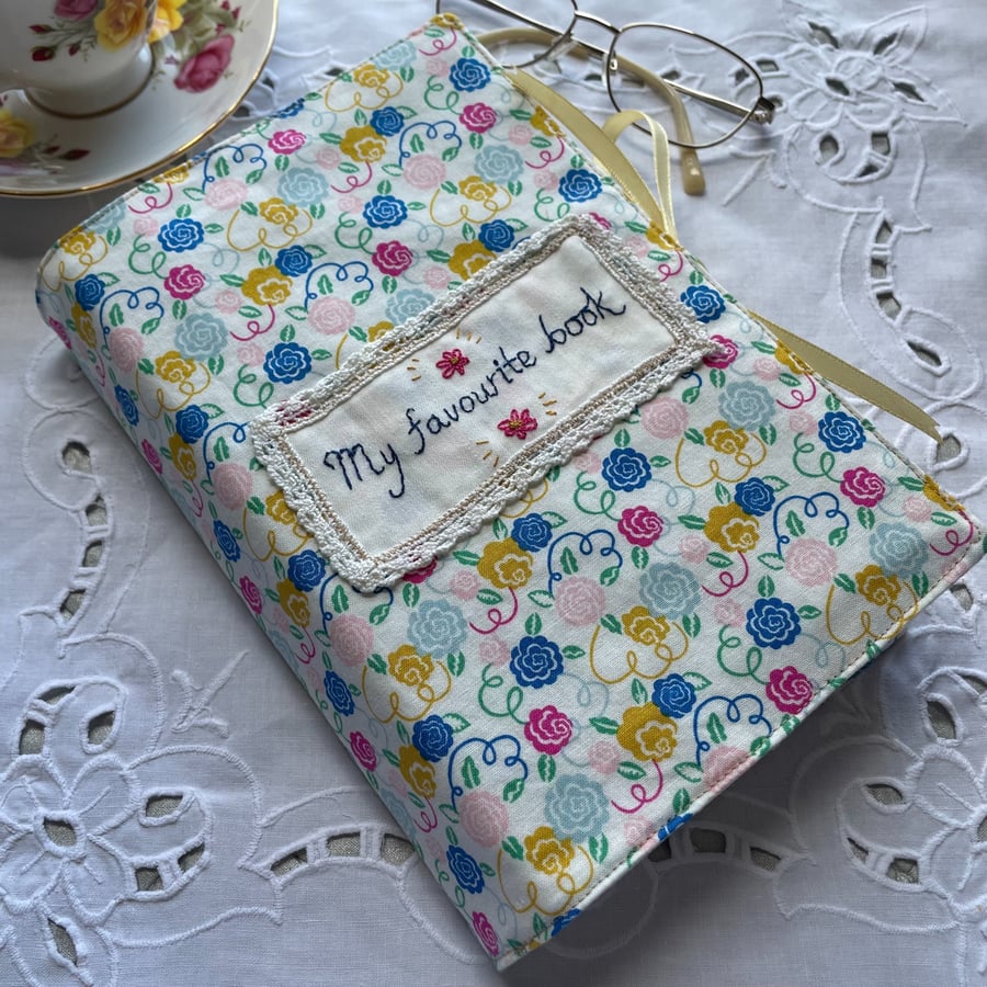 Floral Protective Book Cover Sleeve Notebook Cover My Favourite Book 