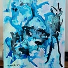 Avalanche - original abstract acrylic emotional painting on canvas board