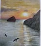 SUNSET AT BROADHAVEN - Colour pencil drawing  - Image 1