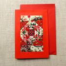 Individually Hand Crafted Textile Christmas Blank Card