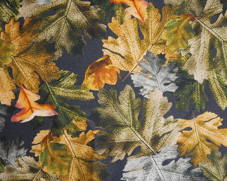Autumn Leaves Cotton Canvas Fabric