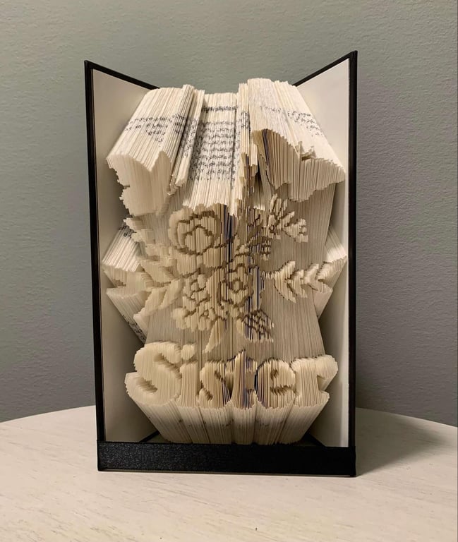 Sister with flowers and butterflies COMBI Book Folding Pattern - EMAILED PDF