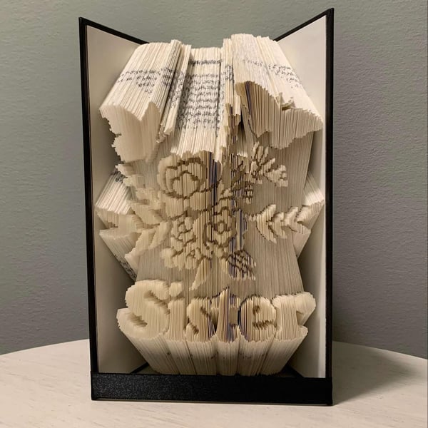 Sister with flowers and butterflies COMBI Book Folding Pattern - EMAILED PDF