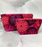 Sea urchin makeup bag, Shells zip bag, 2 size options, Handmade - Image 1