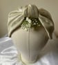 Ada - Cream 40s Style Bridal Turban Headband With Netting - Image 3